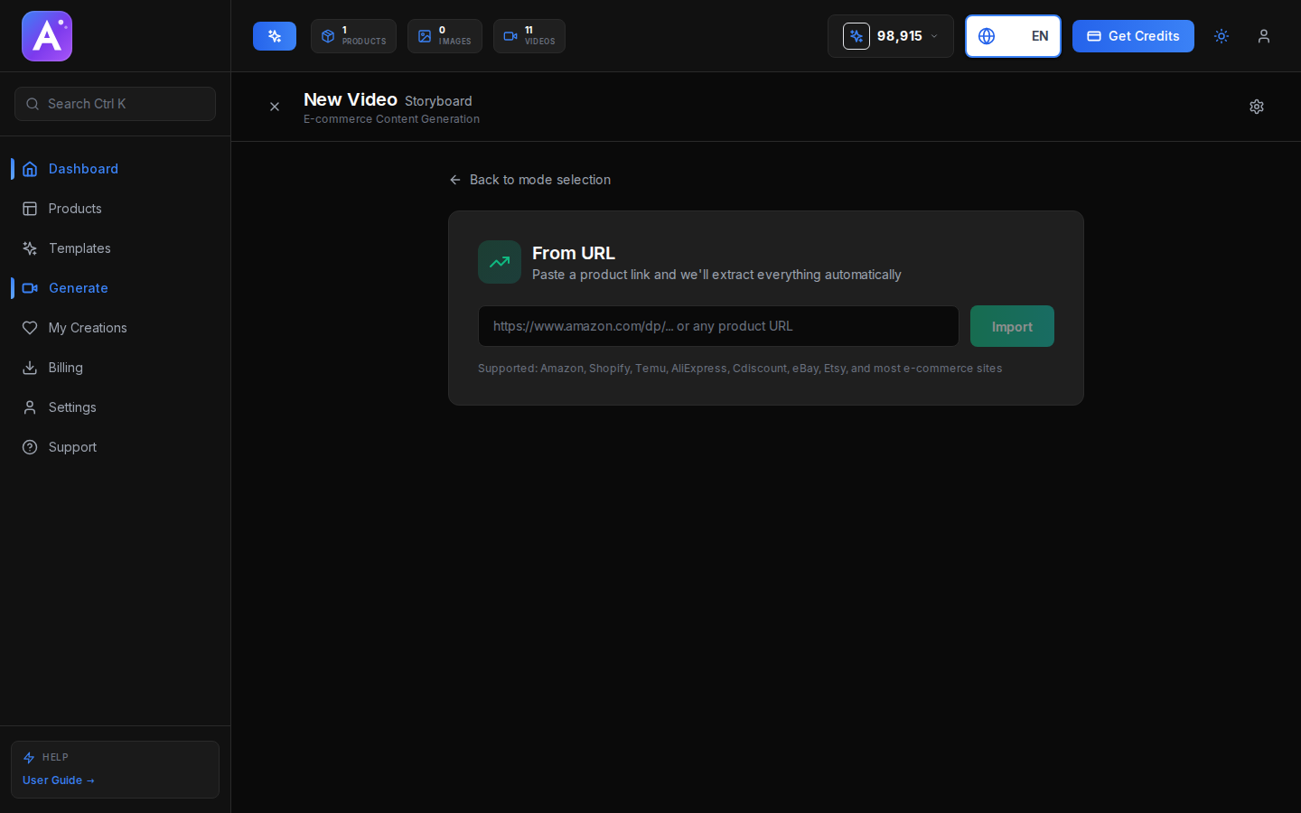 Paste product link